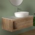 Mobile bagno portalavabo sospeso 80 cm miele con top carrara Maya