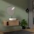 Mobile bagno portalavabo sospeso 80 cm rovere miele con specchio Maya