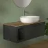 Mobile bagno portalavabo sospeso 80 cm grigio lava con top miele Maya