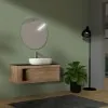 Mobile bagno portalavabo sospeso 110 cm miele con top portoro Maya