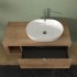 Mobile bagno portalavabo sospeso 110 cm rovere miele con specchio Maya