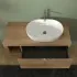 Mobile bagno portalavabo sospeso 110 cm rovere miele con specchio Maya
