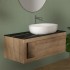 Mobile bagno portalavabo sospeso 80 cm miele con top portoro Maya