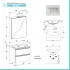 Mobile bagno sospeso 60 cm Master grigio cemento con specchio contenitore