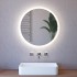 Specchio retroilluminato LED 75 cm tondo da parete con telaio nero