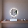 Specchio retroilluminato LED 85 cm tondo da parete con telaio nero
