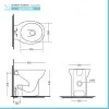 Wc filomuro bianco lucido con brida e scarico universale linea Cipro