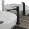 Set miscelatori lavabo alto bidet e doccia Flat nero opaco con piletta