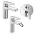 Set miscelatori lavabo bidet e doccia con deviatore in ottone Kreo