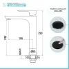 Miscelatore lavabo alto Flat in ottone nero opaco con piletta inclusa