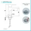 Miscelatore lavabo in ottone cromato con piletta click clack Kreo