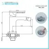 Miscelatore bidet in ottone cromato con piletta click clack Kreo