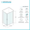 Box doccia angolare 90x90 cm doppio scorrevole vetro trasparente Tay