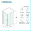 Box doccia angolare 90x90 cm doppio scorrevole vetro trasparente Tay