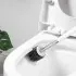 Portascopino da appoggio bianco e grigio con setole in silicone 