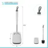 Portascopino da appoggio bianco e grigio con setole in silicone 