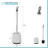 Portascopino da appoggio bianco e grigio con setole in silicone 