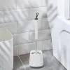 Portascopino da appoggio bianco e grigio con setole in silicone 