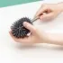 Portascopino da appoggio bianco e grigio con setole in silicone 