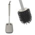 Portascopino da appoggio grigio e grigio scuro con setole in silicone 