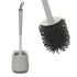 Portascopino da appoggio grigio e grigio scuro con setole in silicone 