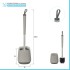 Portascopino da appoggio grigio e grigio scuro con setole in silicone 