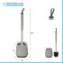 Portascopino da appoggio grigio e grigio scuro con setole in silicone 