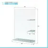 Specchio bagno 60x80 cm a filo lucido con mensole in vetro satinato