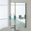 Specchio bagno 80x60 cm a filo lucido con mensole in vetro satinato