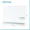 Specchio bagno 80x60 cm a filo lucido con mensole in vetro satinato