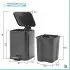 Pattumiera bagno 3lt in acciaio nero con pedale e secchio estraibile