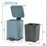 Pattumiera bagno 3lt in acciaio turchese pastello con secchio estraibile
