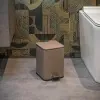 Pattumiera bagno 3lt in acciaio tortora con apertura a pedale e cesto estraibile