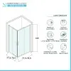 Box doccia angolare 80x80 cm Geo doppio scorrevole in cristallo trasparente