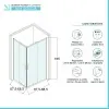 Box doccia angolare 70x90 cm Geo doppio scorrevole in cristallo trasparente