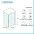 Box doccia angolare 70x90 cm Geo doppio scorrevole in cristallo trasparente