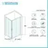 Box doccia angolare 80x100 cm Geo doppio scorrevole in cristallo trasparente