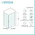 Box doccia angolare 70x70 cm Geo doppio scorrevole in cristallo opaco