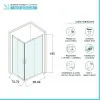 Box doccia angolare 80x100 cm Icon doppio scorrevole con vetro trasparente