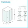 Box doccia angolare 70x100 cm Icon fisso + scorrevole con vetro trasparente