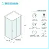 Box doccia angolare 80x120 cm Icon fisso + scorrevole con vetro trasparente