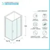 Box doccia angolare 80x100 cm Icon fisso + scorrevole con vetro trasparente