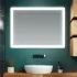 Specchio bagno 100x70 cm con LED naturale e installazione reversibile