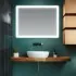 Specchio bagno 100x70 cm con LED naturale e installazione reversibile