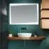 Specchio bagno LED 105x70 cm reversibile con fasce luminose larghe 