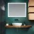 Specchio bagno 80x60 cm reversibile con cornice LED bianco naturale 