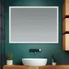 Specchio bagno 90x70 cm reversibile con cornice LED bianco naturale 