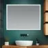 Specchio bagno 90x70 cm reversibile con cornice LED bianco naturale 