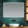 Specchio bagno 105x70 cm reversibile con cornice slim LED naturale