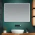 Specchio bagno 105x70 cm reversibile con cornice slim LED naturale